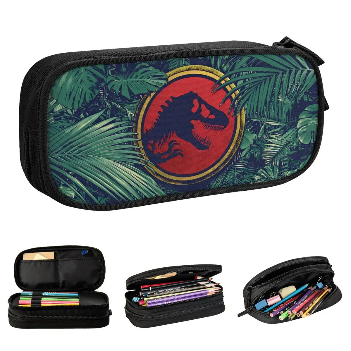 Jurassic Park Dinosaur Pencil Case Cute Pen Box Bag Kids Large Storage School Supplies Gifts Pencilcases