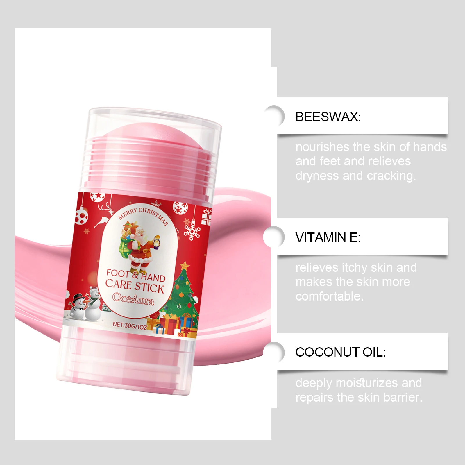 Christmas Hand & Foot Moisturizing Care Stick - Nourishes Hand & Foot Skin, Keeps It Hydrated, Lightweight and Moisturized