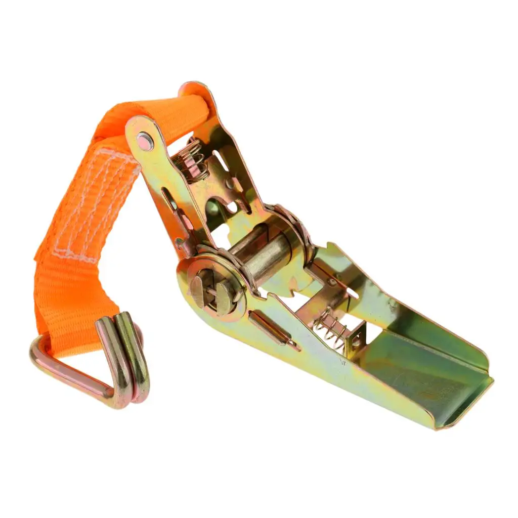 Premium 6m 1`` Orange Polyester Ratchet Tie Down Strap Webbing with Double J Hooks Lashing Cargo Lorry Car Marine Boat