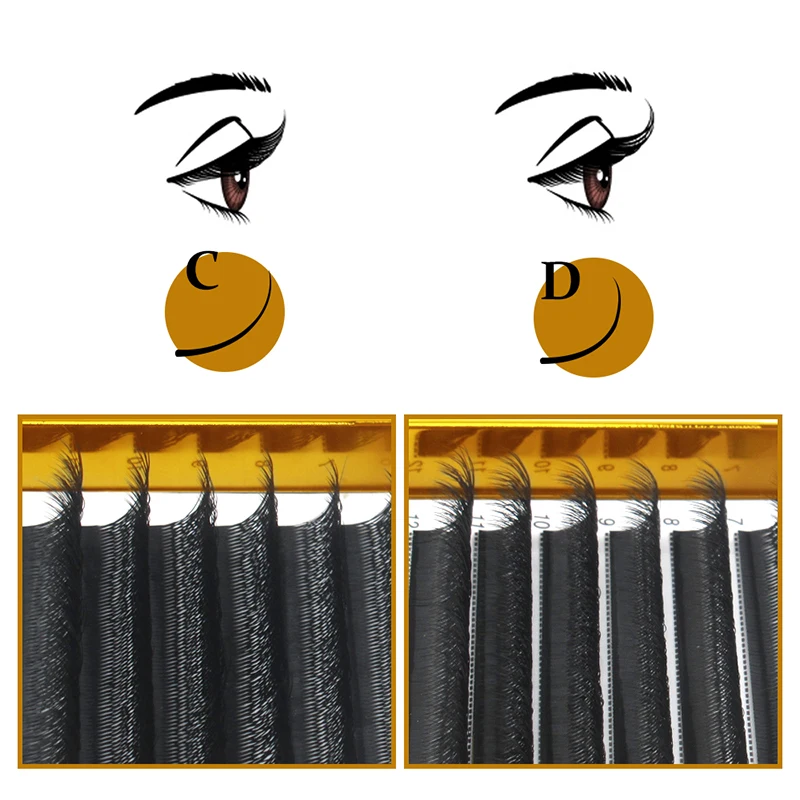 Double Tip 6D W Volume Faux Eyelash False Eye Lash 8-15mm Mix Fan W Style
