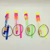 Bamboo Dragonfly with Light Shooting Rocket Flying Parachute Sky UFO Outdoor Night Game Toy for Kid Children 4