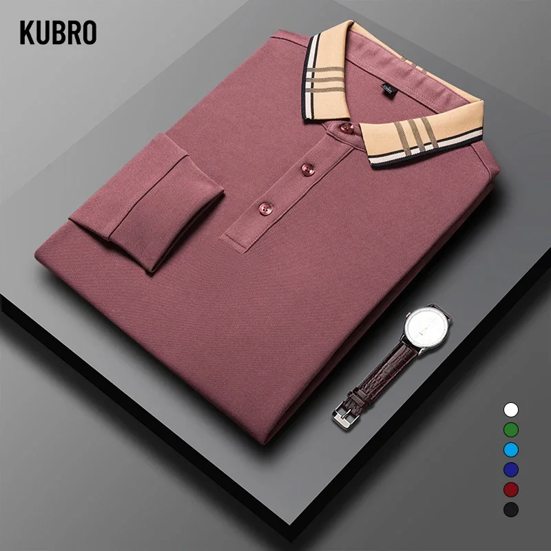 

Мужская Однотонная рубашка-поло с длинным рукавом и воротником с лацканами