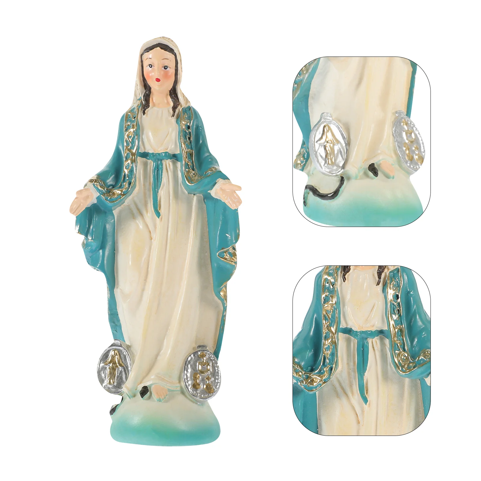 

Resin Craft Virgin Mary Sculpture Virgin Mary Statue Ornament Church Desktop Decoration