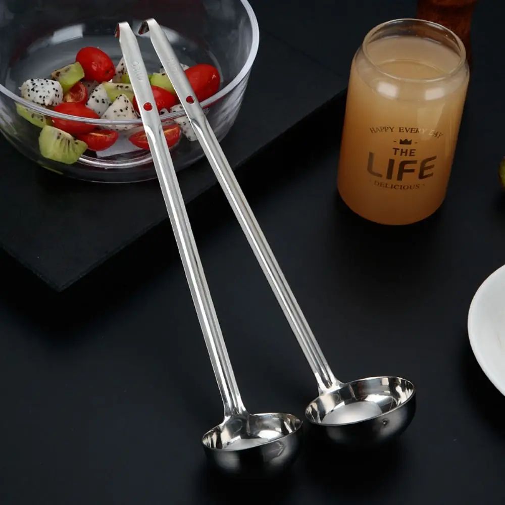 Tablespoons Stainless Steel Ramen Spoon Multi-size Long Handle Dinner Scoop Round Thickened Measuring Ladle Spoon Home