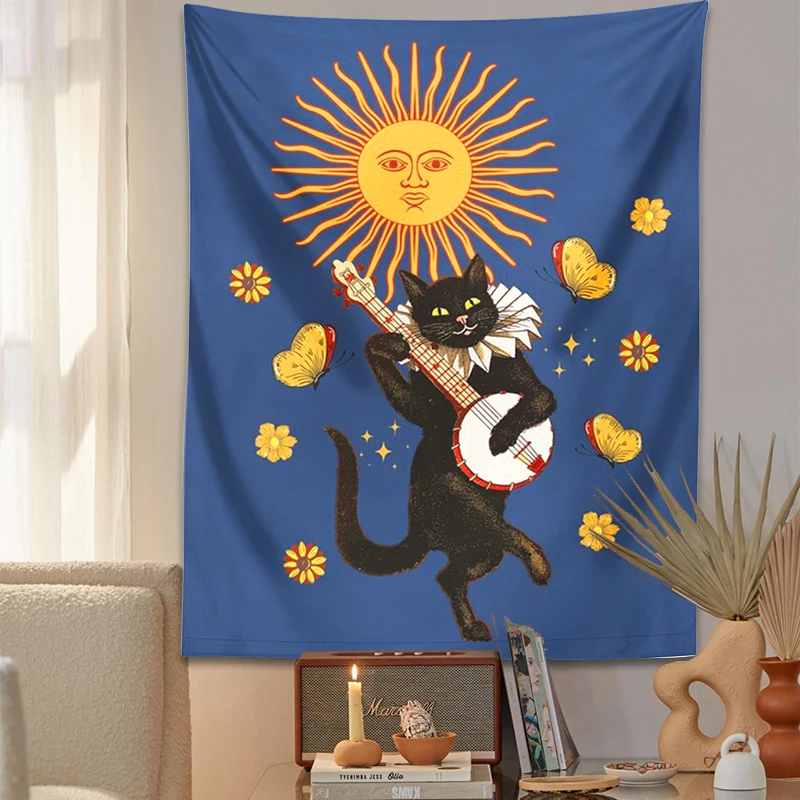 Party Decorations Tapestry Decorations Party Cat Tapestry Wall Hanging for Children's Room Girls Dorm