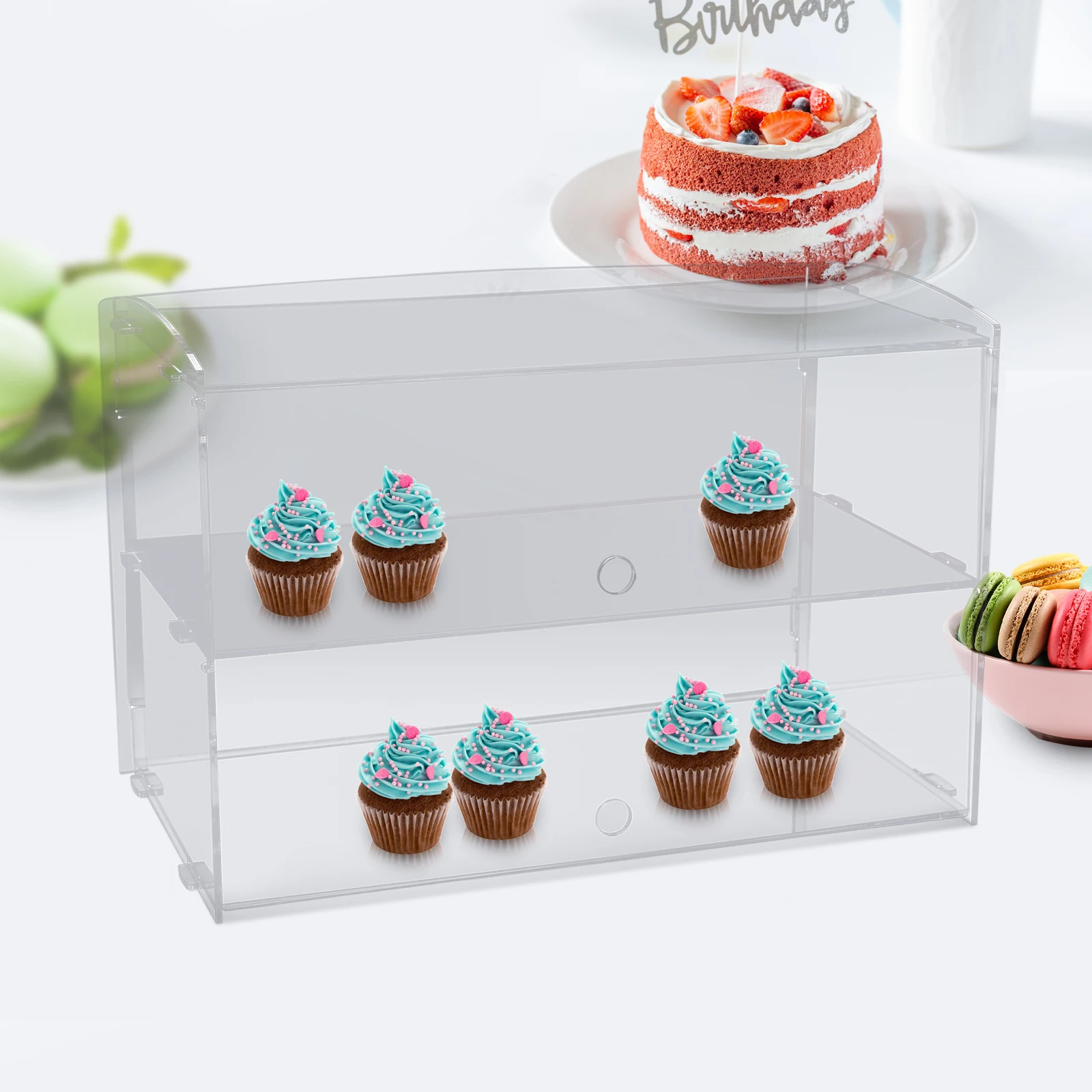 Acrylic 2 Shelf Counter Top Display Case