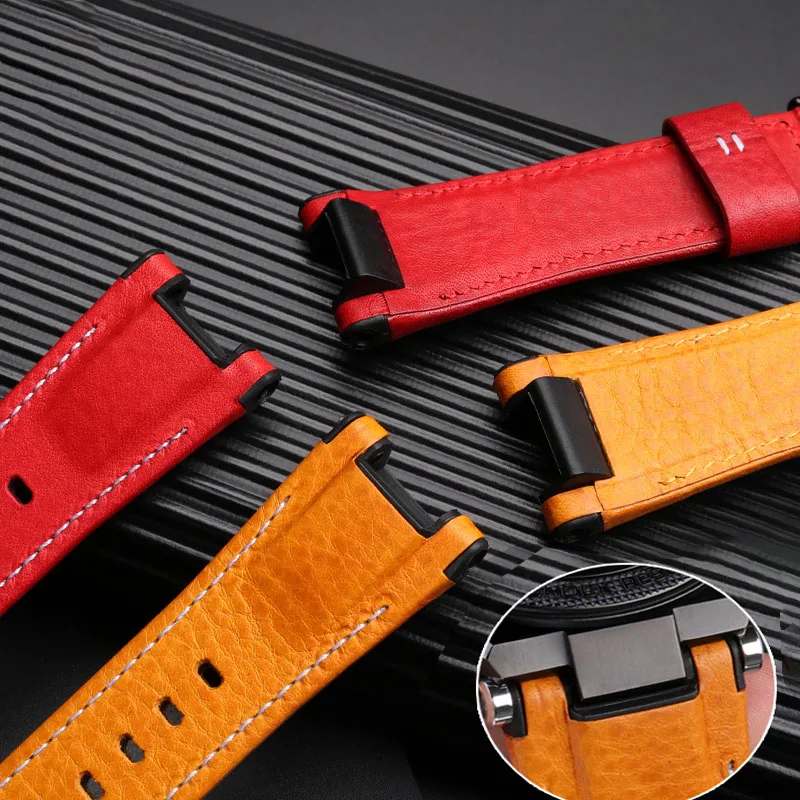 Premium Genuine Leather Watch Strap - Notched Design, 26mm Width