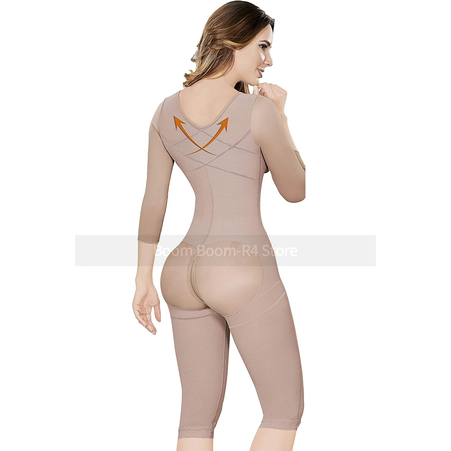 Full Body Support Arm Compression Shrink Your Waist With Built Corset Minceur Slimming Sheath Woman Flat Belly Fajas Shaper