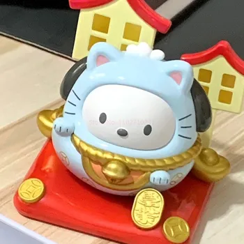 2023 Genuine Sanrio Lucky Meow Tumbler Series Dharma Blind Box Trend Toy Room Mini Decoration Collection Birthday Gift Toy 5