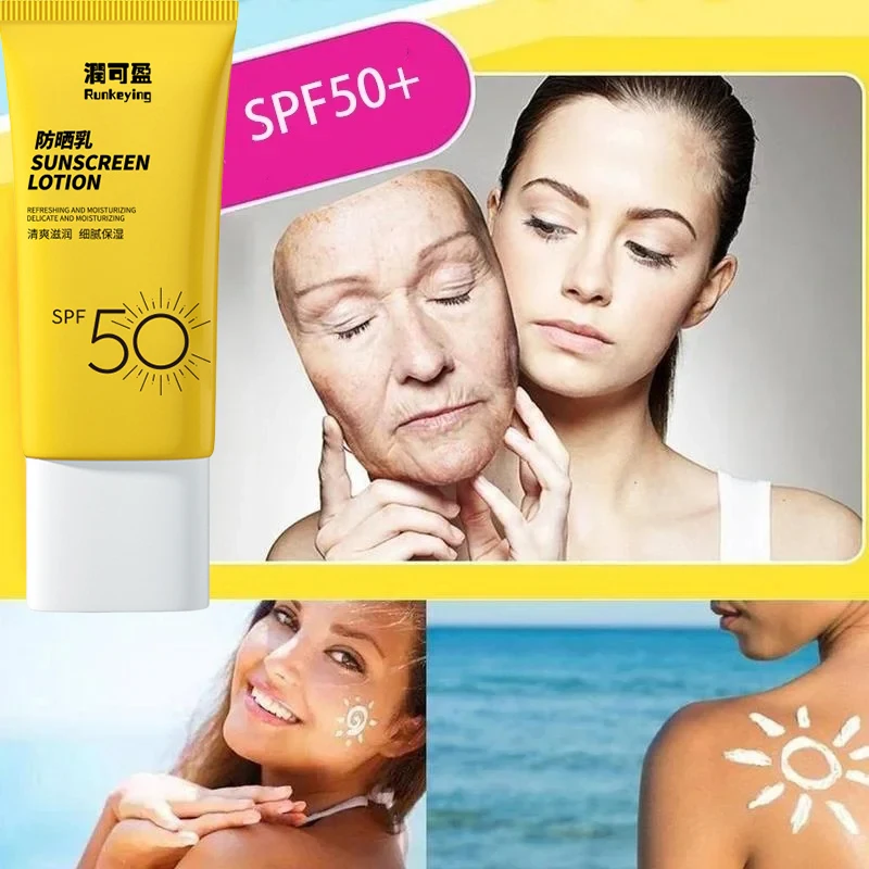 Women's Facial Sunscreen SPF 50+ UV Protection Waterproof Anti-sweat Beach Outdoor UV Isolation Makeup Korean Sunscreen