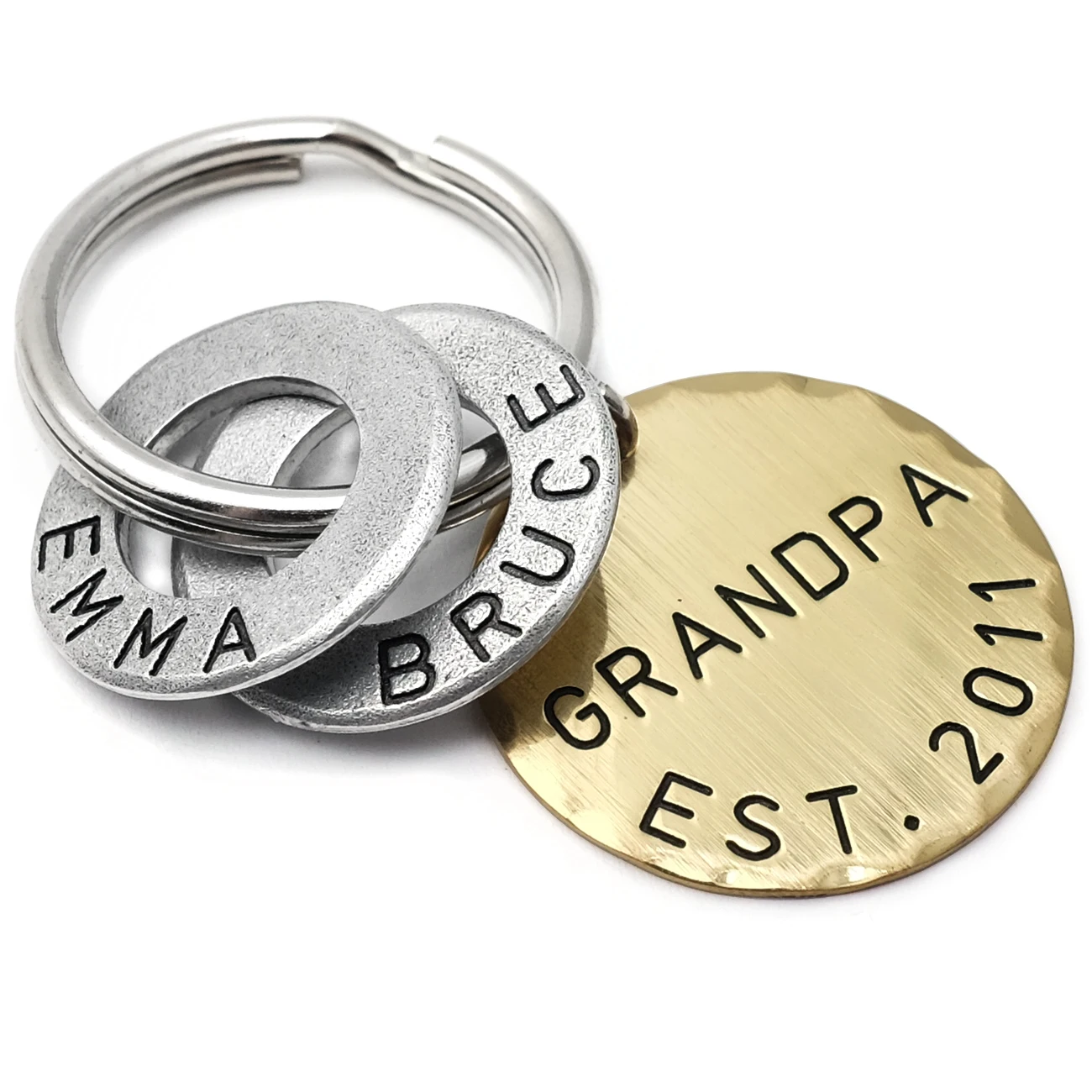 Personalized Names Keychain Customized Grandpa Key Chain Daddy Keyring Engraved Names Personalised Gift for Father's Day