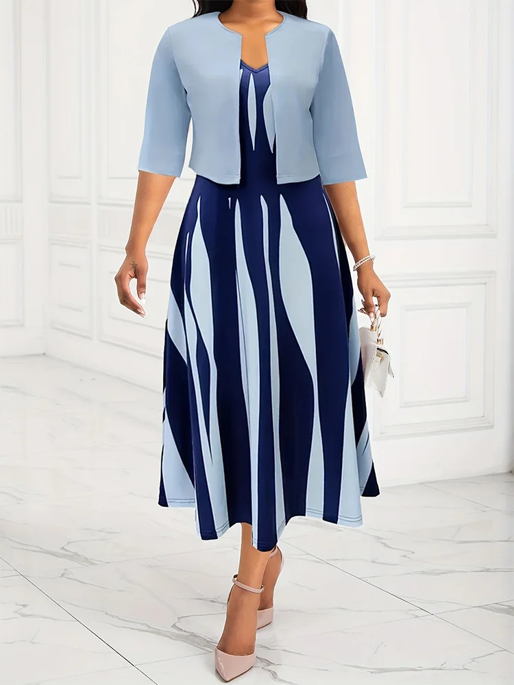 Vestidos de longitud completa con cuello alto y abertura Naranja Tallas Grandes