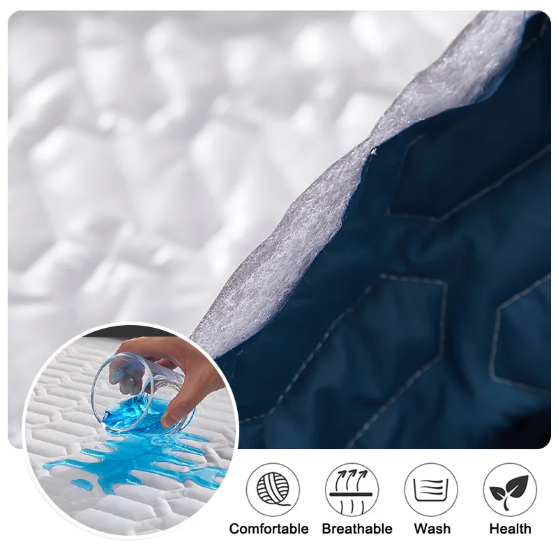 Waterproof Latex Mattress Pad Protector Skin-Friendly Breathable Fitted Sheet Bed Cover Mattress Cover 150x200 160x200 200x200