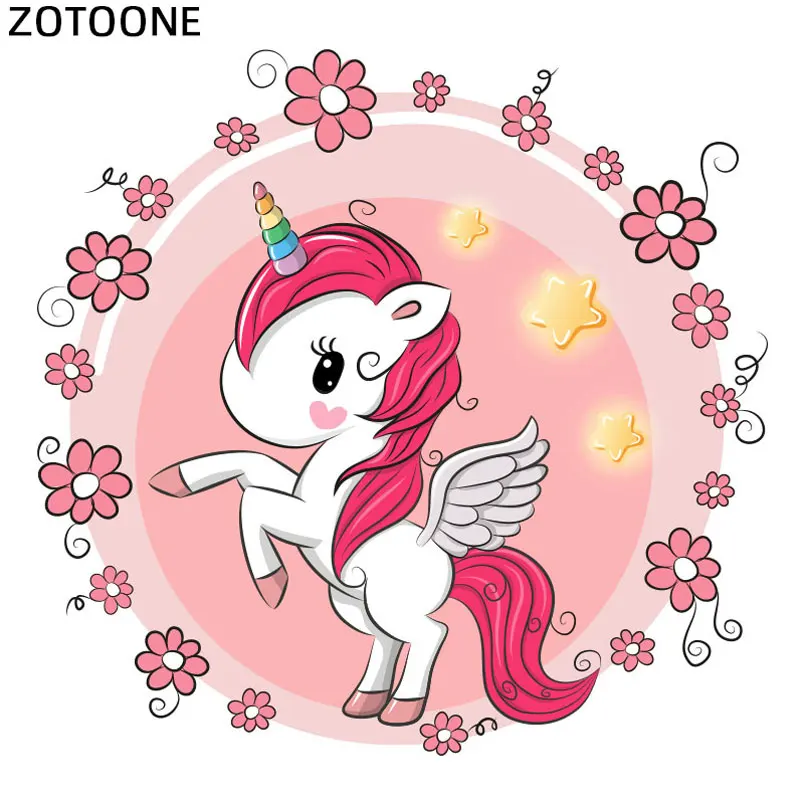 

Cartoon Cute Unicorn Iron-On Transfers for Clothing Thermoadhesive Patch Stickers on Children's Clothes T-Shirt Appliques Badge