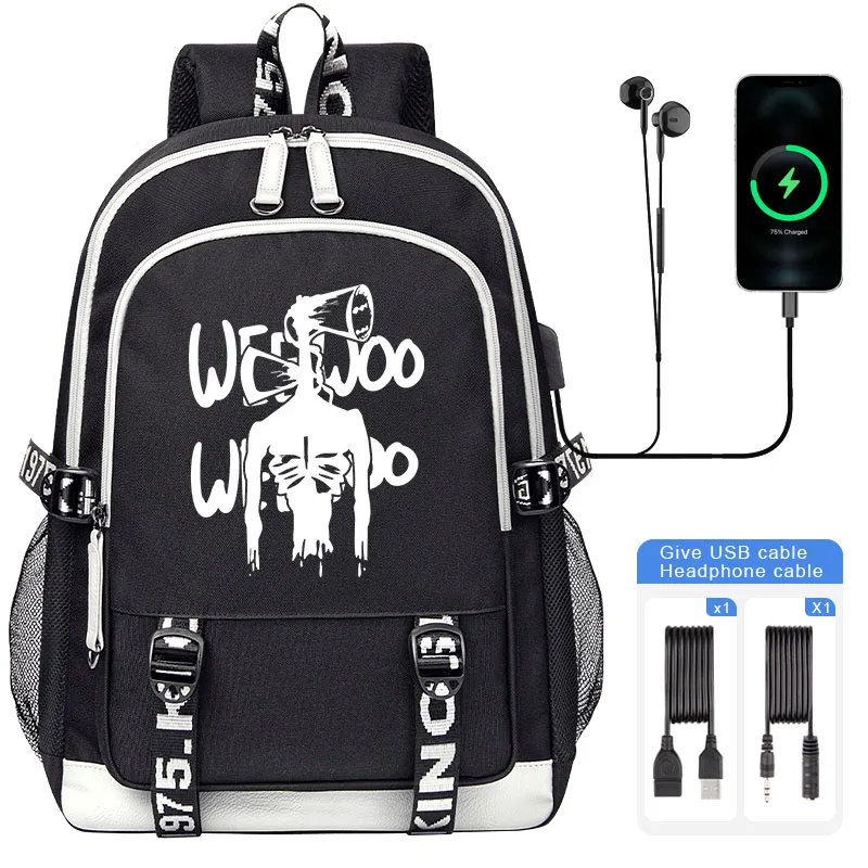 Siren head monster Children Backpack Hot Cartoon Boy Girl Student School Bags Teenager USB Charging Laptop Book Bag Mochila 2