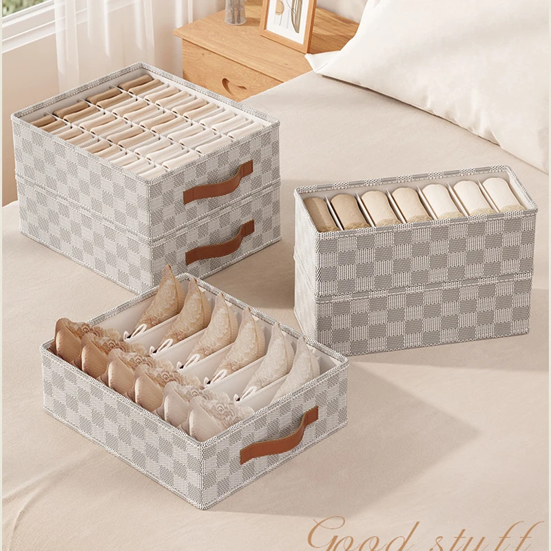 Foldable Underwear Organizer Cabinets Drawer Underwear Storage Box Bra Socks Compartment Box Closet Clothes Storage Organizers