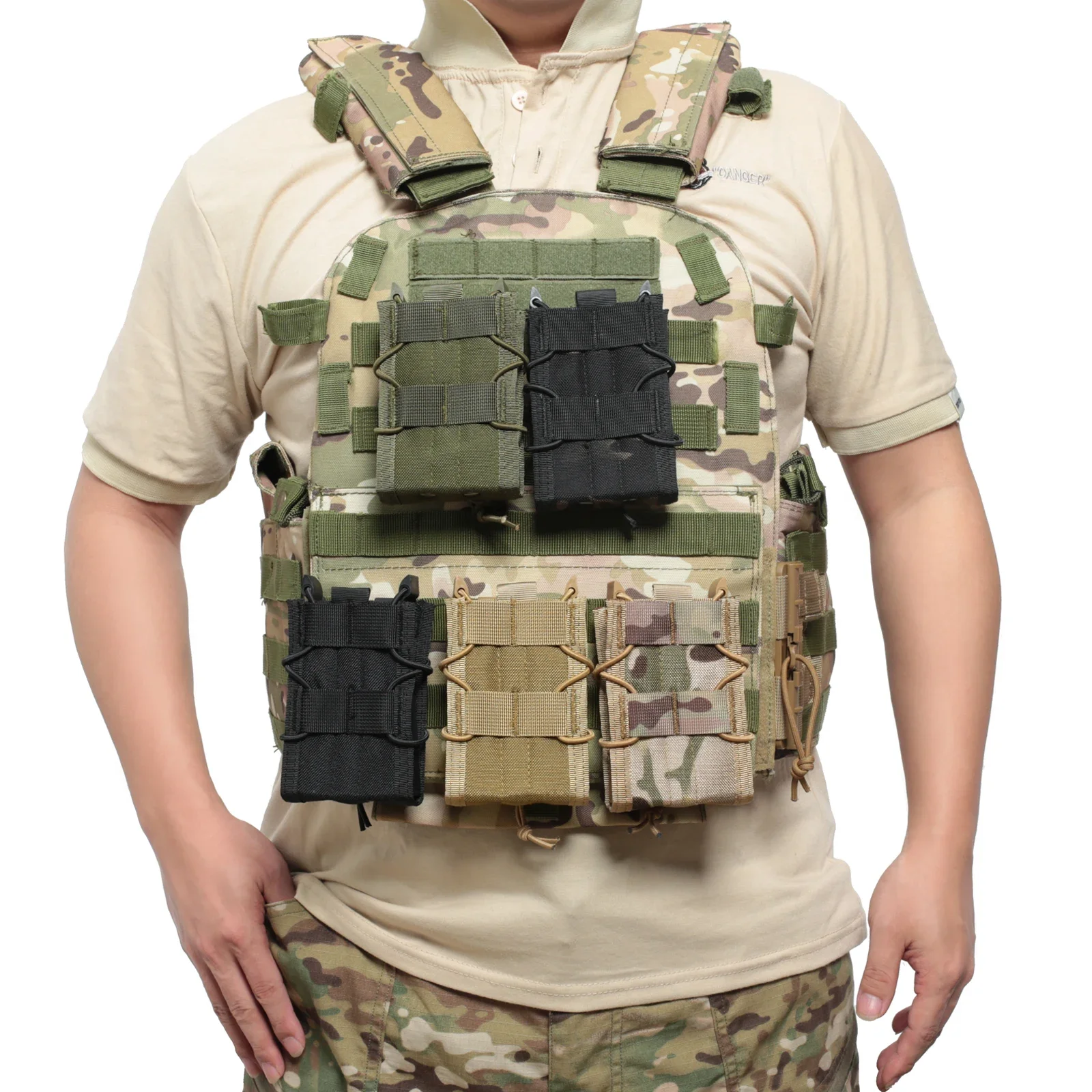 Magazine pouch ammo pouch molle pouch ammunition bag 5.56 M4 Molle Single Magazine Pouch AK AR AR15 Mag Holster Outdoor Hunting Vest Pouches EDC Tool Holder Waist Bag