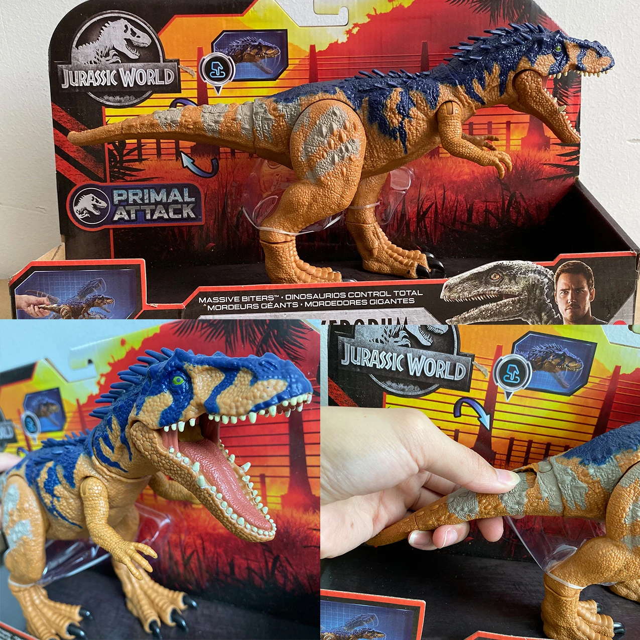 ​Jurassic World Massive Biters Larger-Sized Siats Meekerorum Figure with Tail-Activated Strike & Chomping Action Movable Joints Exclusive Authentic Detail; Ages 4 & Up​ 