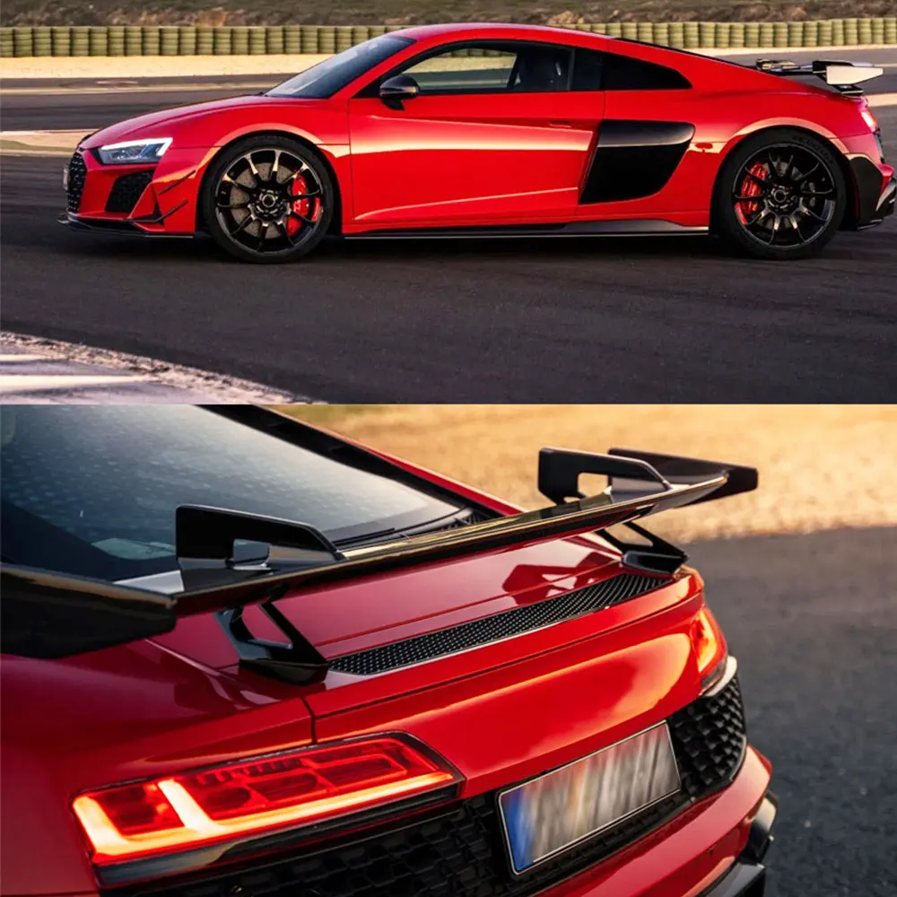 アウディR8 2013-2022用カーボンファイバーリアスポイラー,リア 