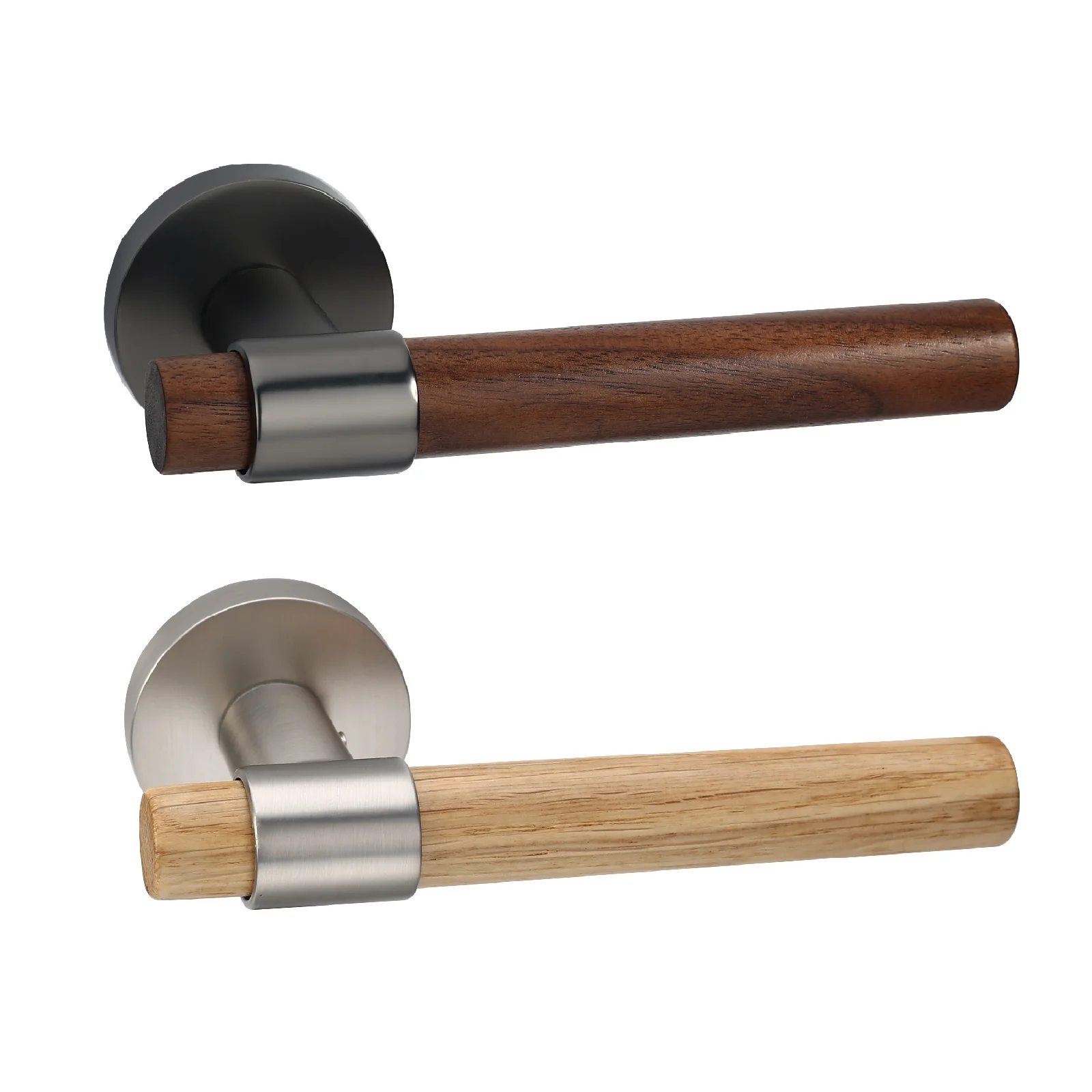 Privacy Door Handle Wood Handle Lever Bedroom Bathroom Passage Door Lock Without Lock Cylinder Viladepot