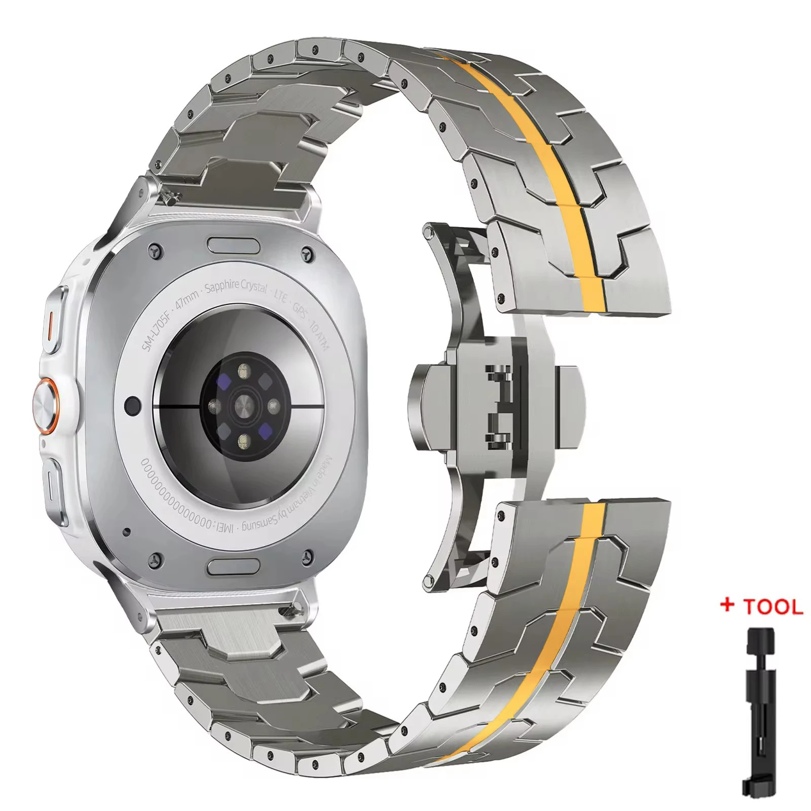 Premium Stainless Steel Watch Band - Elegant No-Gap Metal Bracelet Strap