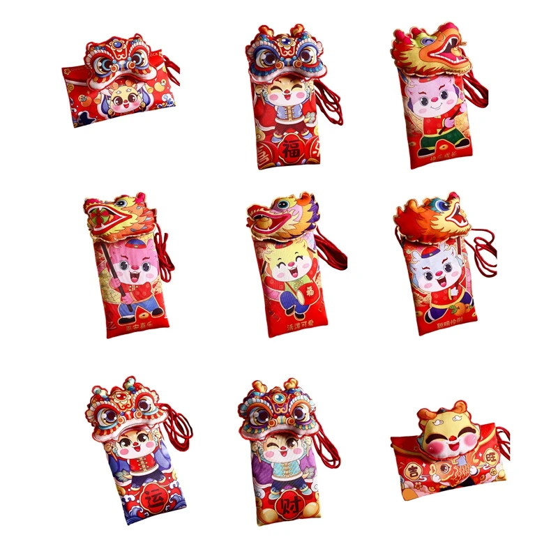 

2024 Dragon Year Chinese New Year Fabric Red Envelope Spring Festival Children's New Year Money Red Envelope