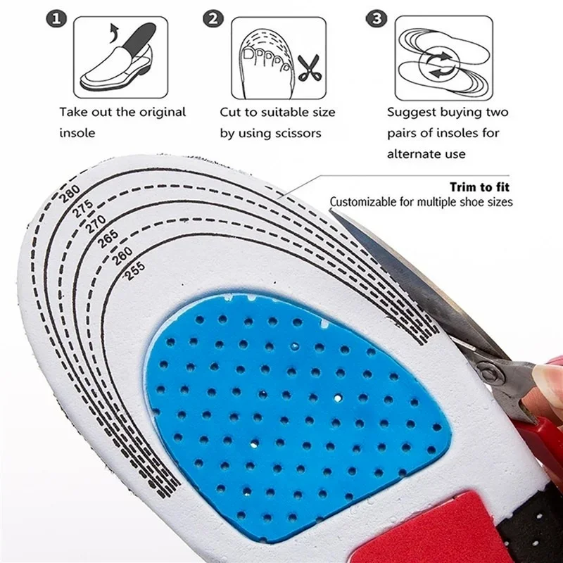 Unisex Silicone Sport Insoles Orthotic Arch Support Sport Shoe Pad Running Gel Insoles Insert Cushion for Walking,Running Hiking