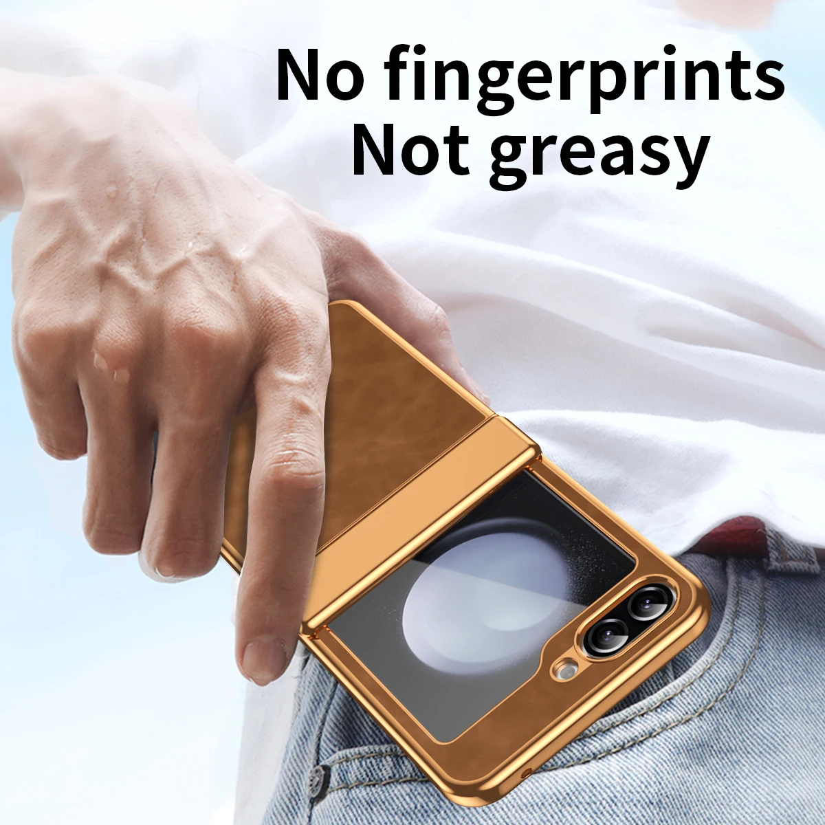 Leather Phone Case For Samsung Galaxy Z Flip 6 5 4 3 5G Luxury Leather Electroplated All-inclusive Folding Hinge Shockproof Protect Hard Cover