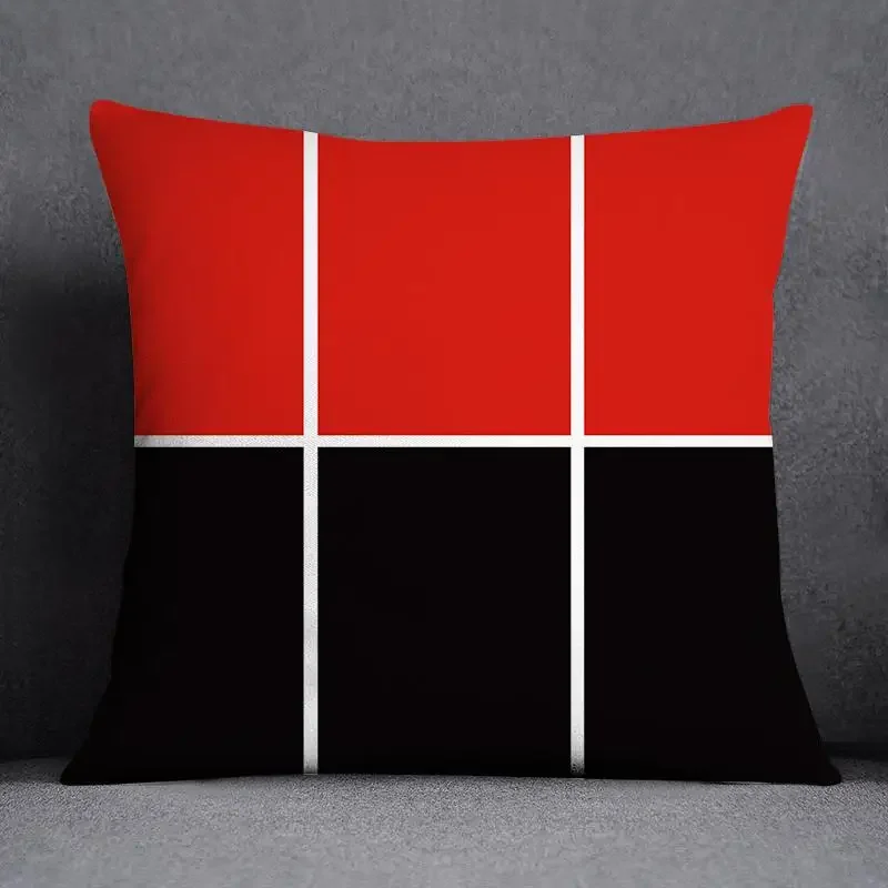 Red geometric pattern decorative pillowcase Fashion Sofa Chair Car cushion cover Bedroom Room Home decor Embrace