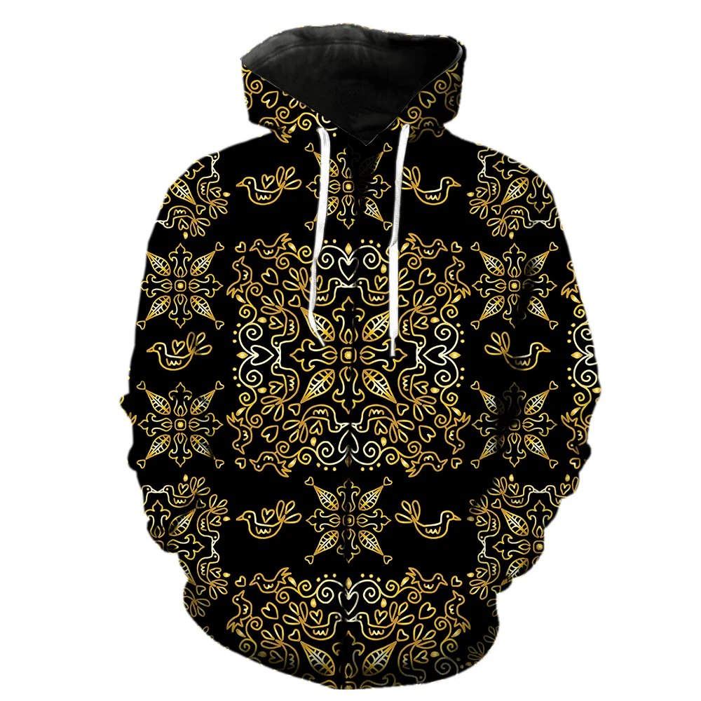 

European Style Retro Pattern Men's Zipper Hoodies Teens Fashion 3D Print Spring Oversized Hip Hop Sweatshirts Funny Tops Casual