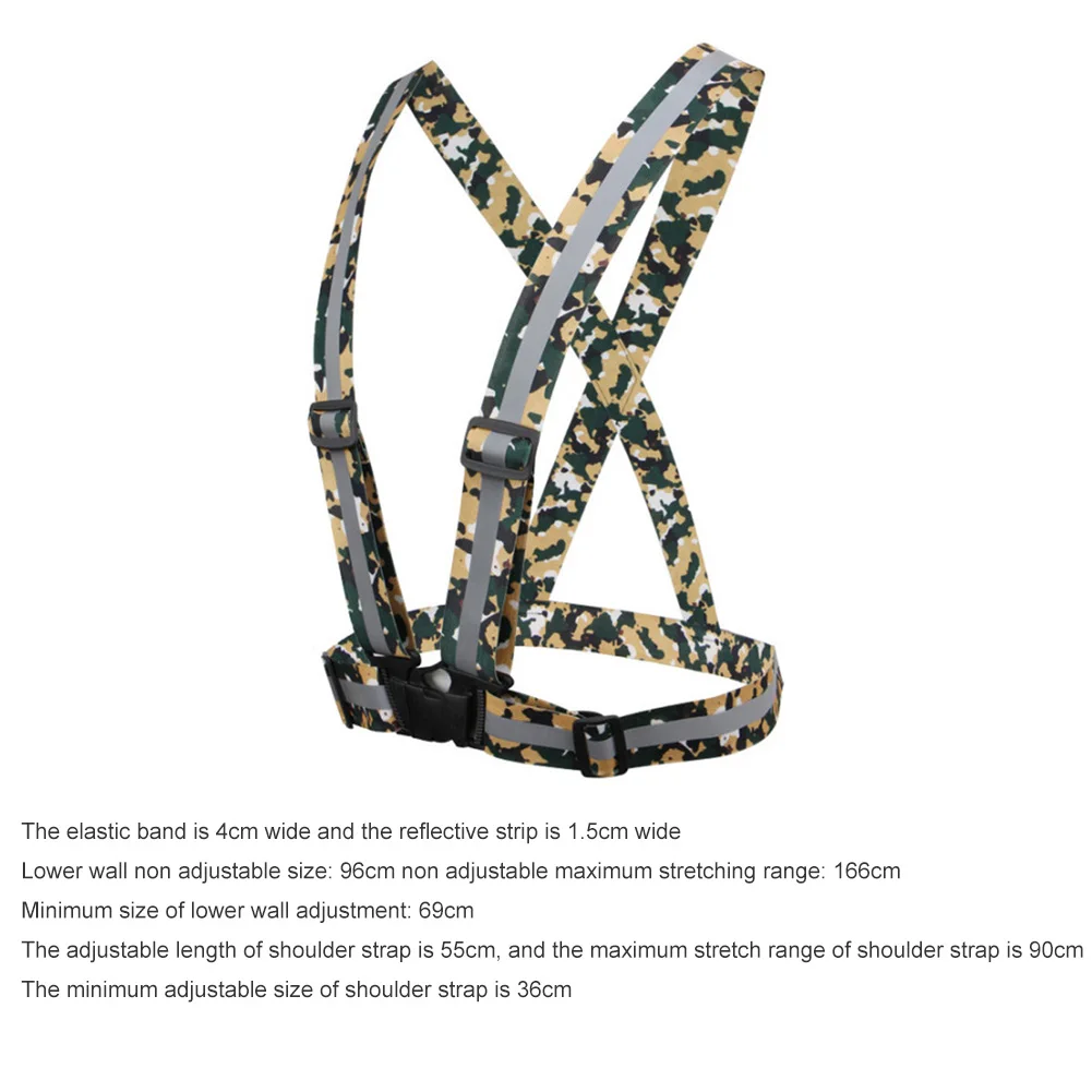 Reflective Safety Vest Reflective Straps Safety Vest High Visibility Outdoor Reflective Belt Reflective Running Vest for Night Running Jogging Walking Cycling