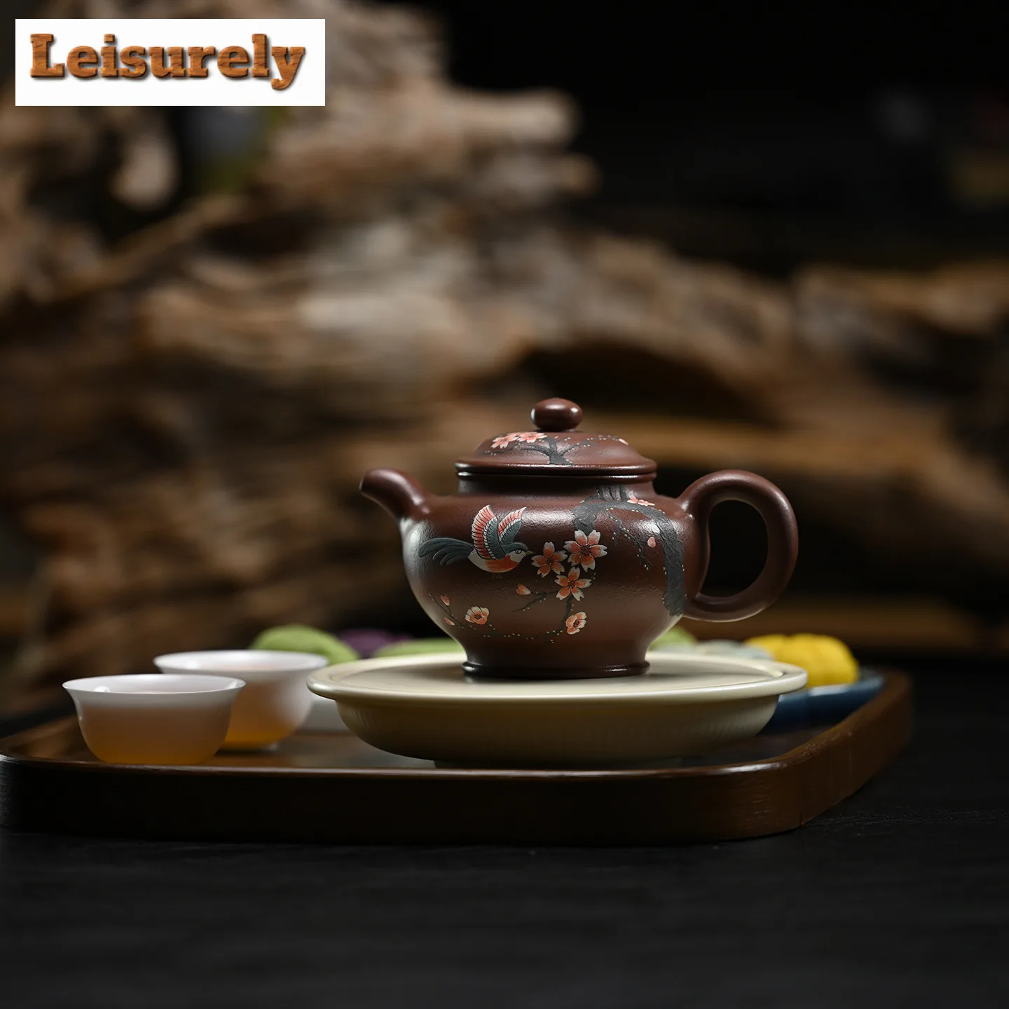 300ml Yixing Purple Clay Teapots Famous Master Handmade De Zhong Pot Raw Ore Di Cao Qing Mud Tea Brewing Kettle Zisha Tea Set