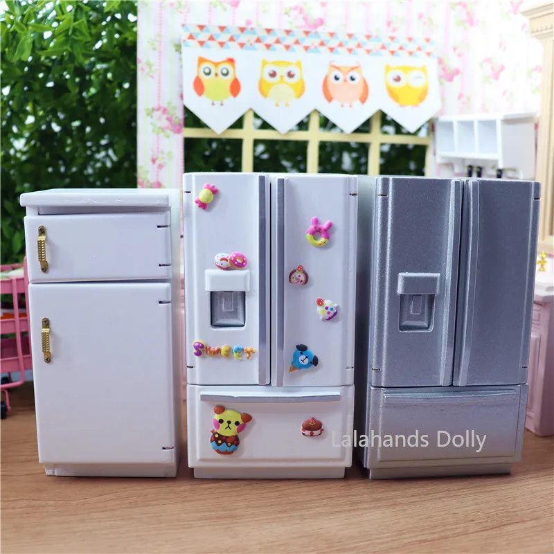 Dollhouse Mini Many Color Single Double Refrigerator Model for Dollhouse Supermarket Restaurant Furniture Decoration Accessories