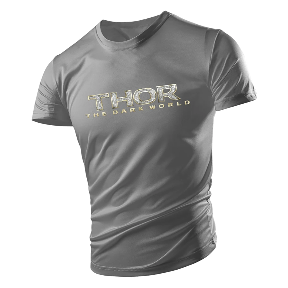 

Fashion Four Seasons Outdoor Leisure Sports Style 2d Letter Print New Men'S T-Shirt Short Sleeve Loose Comfortable Quick Drying