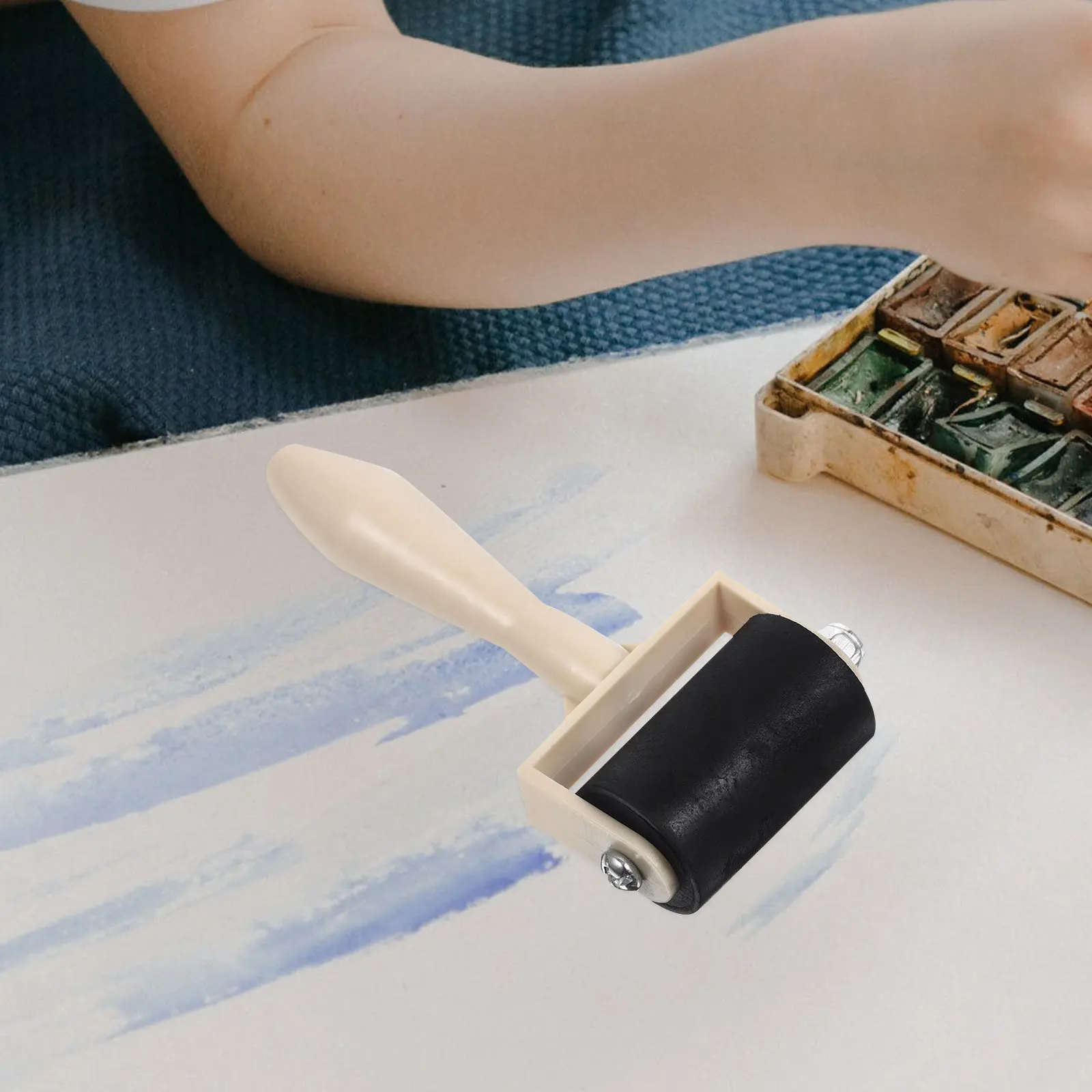 5Pcs 인쇄용 플라스틱 인쇄 롤러 잉크 접착제 롤링 부드러운 표면 미술 용품 ??스탬핑 도구 그림 용품