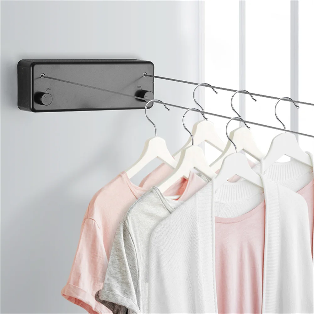

Japanese folding hanger wall-mounted retractable drying rack saves space for household laundry clothesline cleaning line