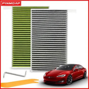 Cartuccia filtro 2 pezzi adatta per filtro aria auto Tesla modello 3/modello Y con filtro abitacolo aria condizionata a carbone attivo