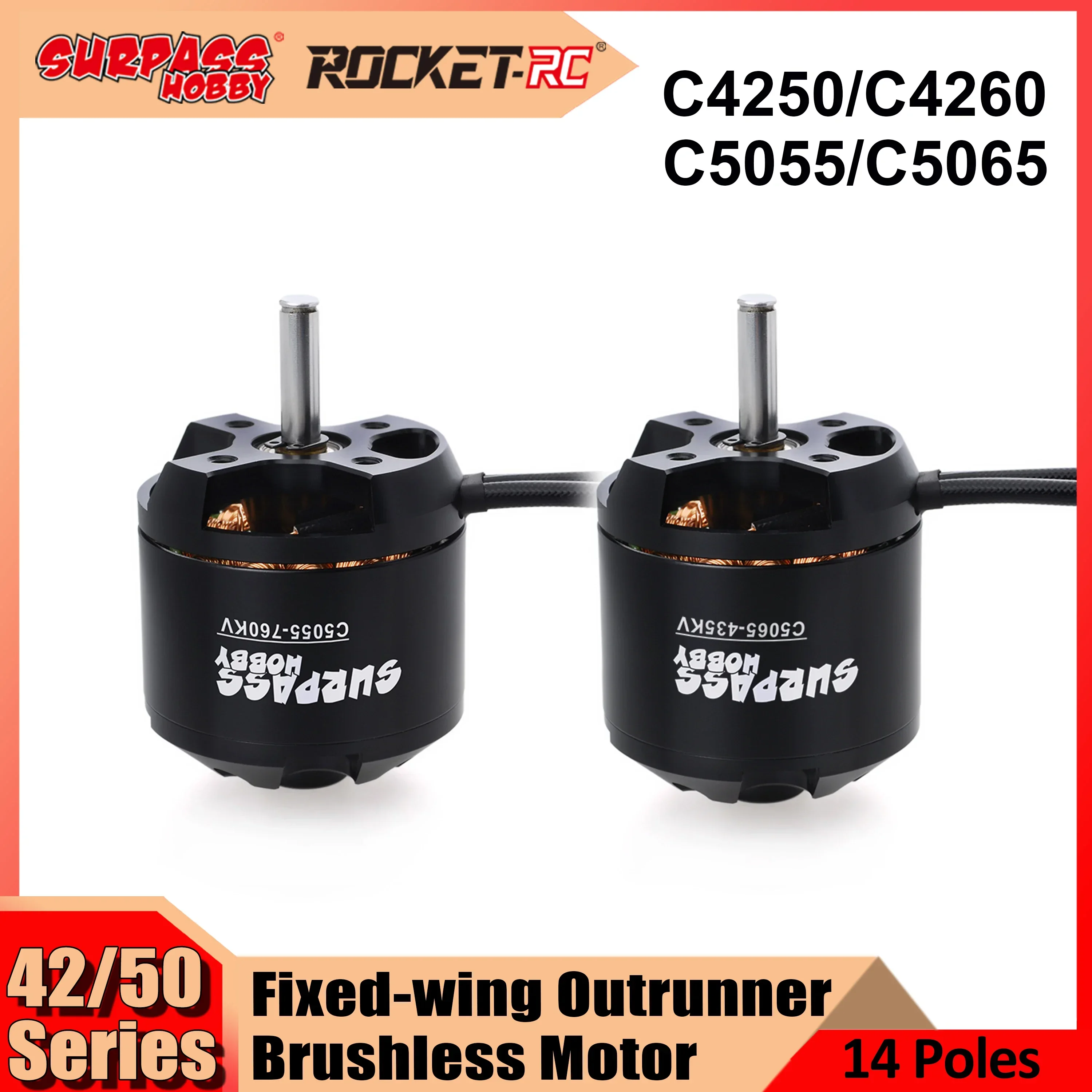 

Outrunner Brushless Motor Surpass Hobby C4250 C4260 C5045 C5055 C5065 14Poles for RC UAV Aircraft Multicopter Plane Helicopter