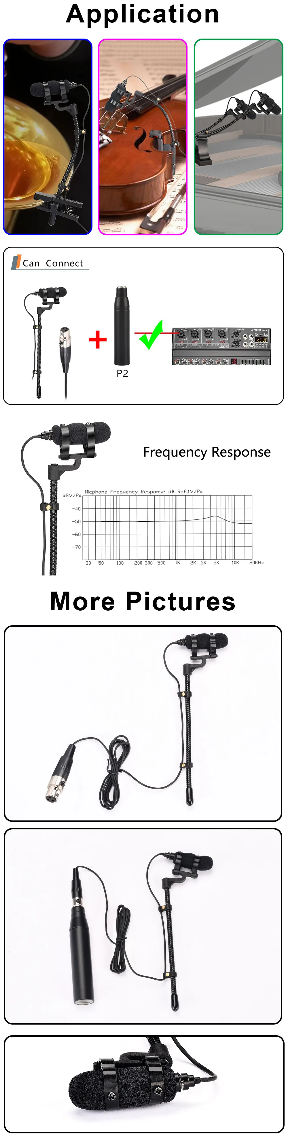 FREEBOSS 3 Pin Mini Violin Microphone with Clip Portable Hypercardioid Condencer Music Instrument Teaching Wired Mic IM-22-L5