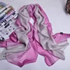Luxury Gradient Silk Scarf Women Brand Solid Femme Shawls Wraps Mulberry silk Bandana Head Cheveux Fashion Lady Wedding Poncho 6