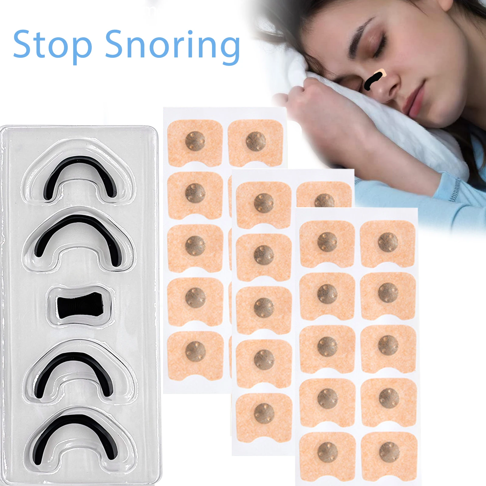 Anti-snoring Nasal Strips Nasal Breathing Dilators Starter Kits Magnetic Nose Strips for Sports Air and Sleeping