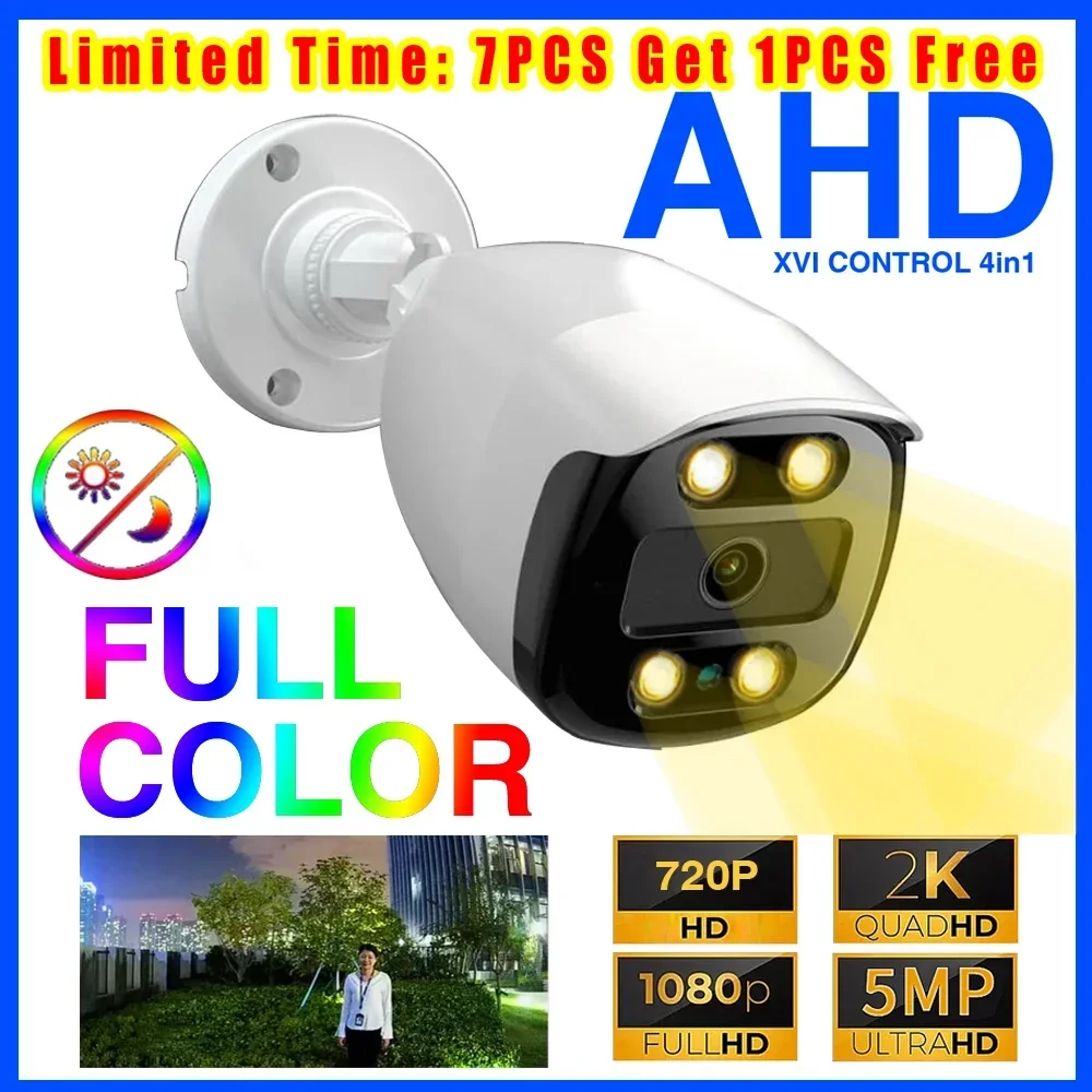5Mp 24H Full Color Night Vision Cctv Ahd Camera 1080P 4Mp Hd Array Luminoso 4Led Digital Outdoor Street Lighting Impermeabile Ip66