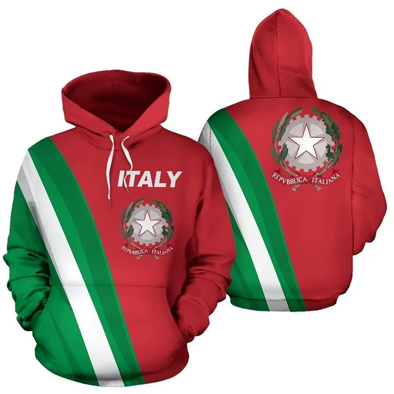 thumbnail image 1 of Sudadera con capucha con estampado 3D de la bandera de Italia para hombre, ropa deportiva de moda, novedad en sudaderas y sudaderas, jerseys deportivos italianos del ejército, 1 of 5