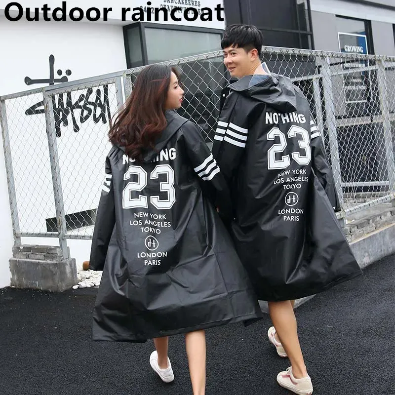Couple Raincoat Fashion Couple Raincoat EVA Men's and Women's Transparent Mountaineering and Fishing Accessories