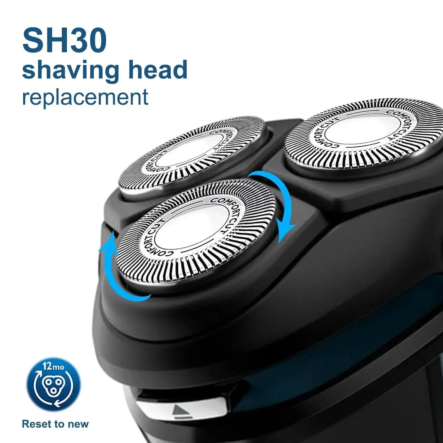 SH30 Replacement Heads ComfortCut Blades for Philips Norelco Series 3000 2000 1000 Shavers and S738 Click and Style