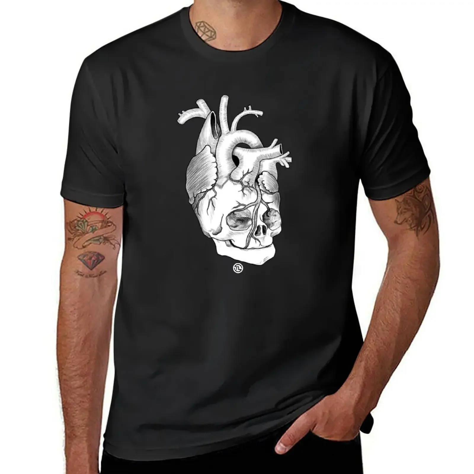 

Baby Skull Heart T-shirt customs Short sleeve tee boys animal print t shirts for men cotton