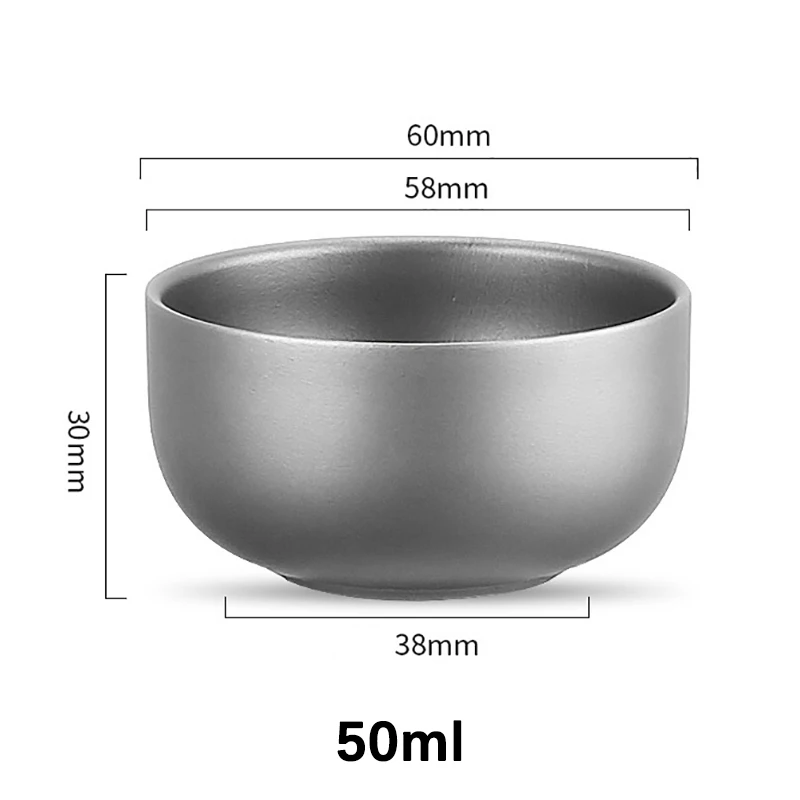 Titanium Cup Pure Titanium Tea Cup 50ml Outdoor Camping Portable Tea Set Portable Storage Double Layer Anti Scalding Lightweight