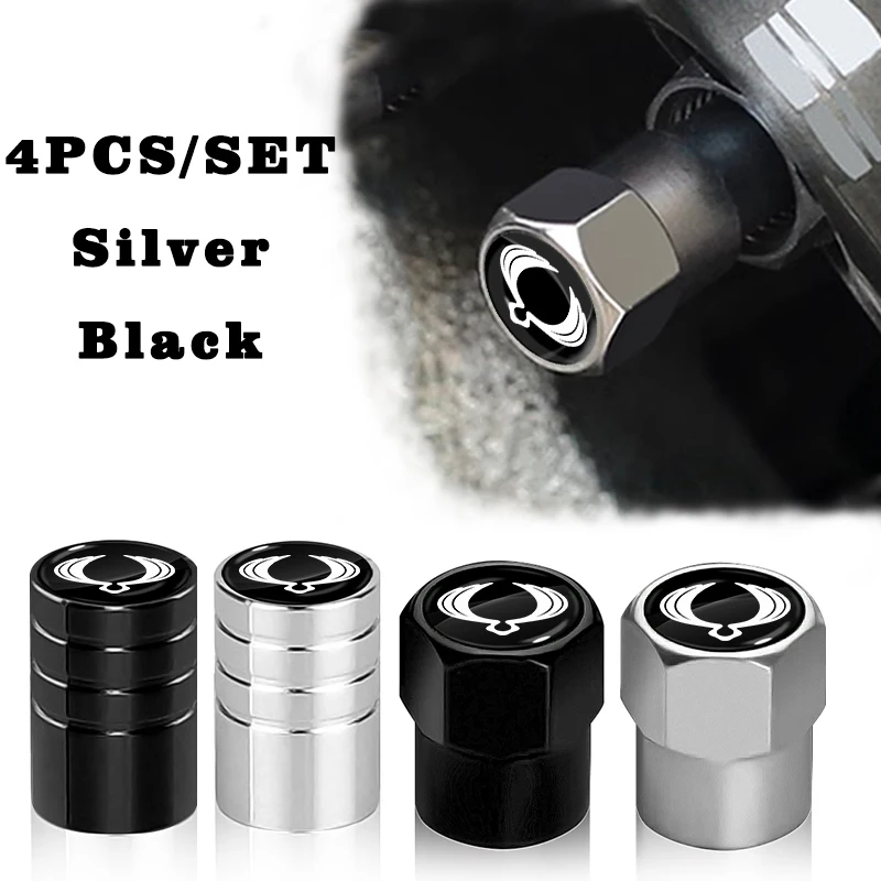 Metal Car Tire Valve Caps Tyre Wheel Stem Air Valve Cover For SsangYong Kyron Rexton G4 2 Tivolan Actyon Korando Musso 4PCS/Set