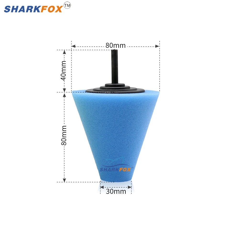 Sharkfox Car Polishing Pad Foam Sponge Pad Cone Polisher Automotive Waxing Kit