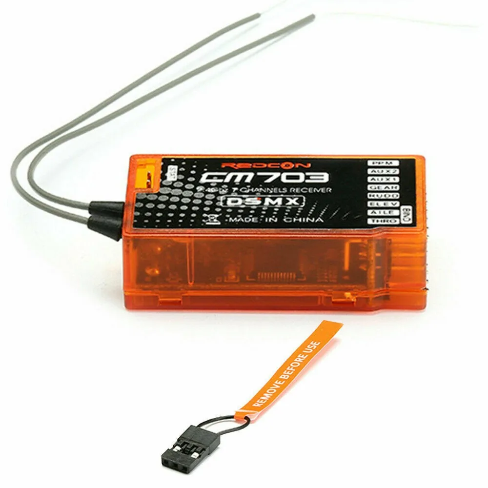 Récepteur RC CM703 7 canaux 2.4G DSM2/DSMX avec sortie PPM, étiquetage des canaux